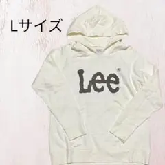 Lee リー L ホワイト　ビッグロゴ スウェット　パーカー　レディースのサムネイル