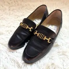 ✨Takashimaya Alamode ローファー　ゴールド金具　レザー　22