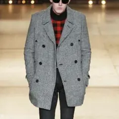 14aw エディ期 SAINT LAURENT PARIS ツイードPコート