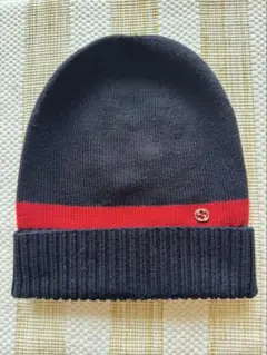GUCCI ニット帽 Lサイズ 赤白 グッチ GUCCI ニット帽 M ネイビー レッド 494598 ビーニー キャップ