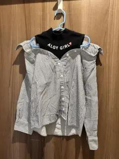 ALGY ストライプ オフショルダーシャツ 100cm~