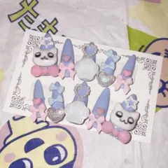 地雷系 量産 サブカル 水色 平成女児ネイルチップ 現品