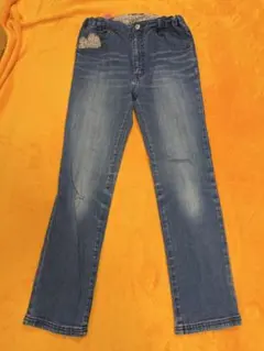 【女の子】Something デニムパンツ 右膝部分に穴有り