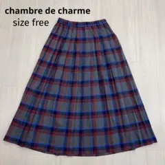 ☆ chambre de charme チェック柄 フランネル プリーツスカートのサムネイル