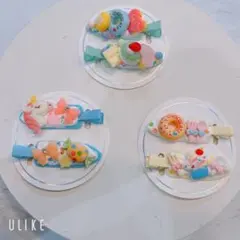 可愛いモチーフのデコホイップヘアクリップセット