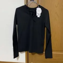 【新品未使用】2WAY ブラックカットソー　Lサイズ