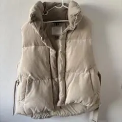 OZOCベージュ サイズ77ダウンベスト 調整可能ウエストベルト