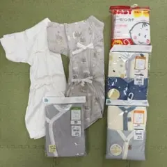新生児 肌着 ロンパース ガーゼハンカチ セット