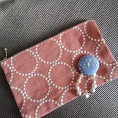 刺繍生地ハンドメイドペンケース　⑥