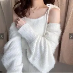 ボレロXリボンキャミソールフェザーニットアンサンブル