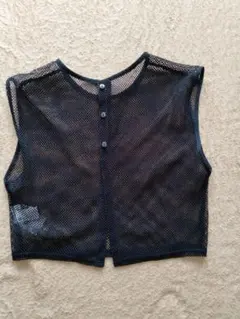 GUブラックメッシュノースリーブベストSサイズ