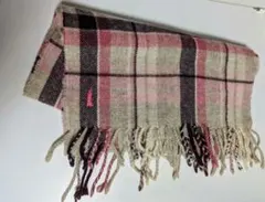 イーストボーイ チェック マフラー　ピンク系