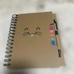 新品未使用うさぎデザインノートと付箋ボールペンセット