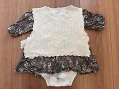 プティマイン ベストつきワンピースロンパース　80cm
