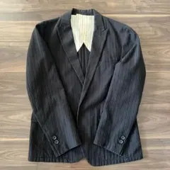 COMME CA ISM テーラードジャケット M 黒 ストライプ