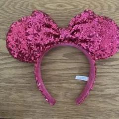 ディズニー ピンク スパンコール カチューシャ ミニー