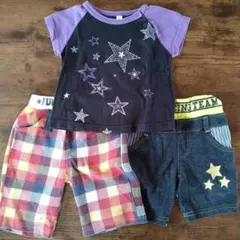 193.男の子☆星柄半袖Tシャツ&半ズボン 計3枚セット