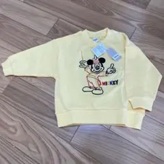 ミッキーマウス トレーナー 90cm イエロー