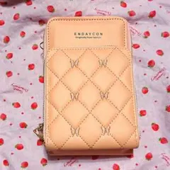 未使用 ENDAYCON スマホショルダーバッグ ピンク キルティング風