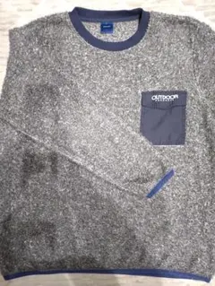 OUTDOOR PRODUCTS ボア ロンT グレー×ブルー