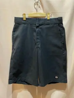 Dickies チェック ワークショートパンツ ショーツ W33 ブラック 古着