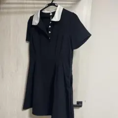 襟付き ミニワンピース ブラック