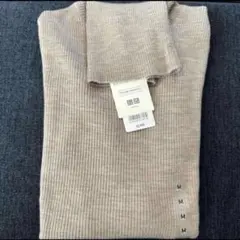 【新品★M】メリノリブタートルネックセーター ベージュ ユニクロ
