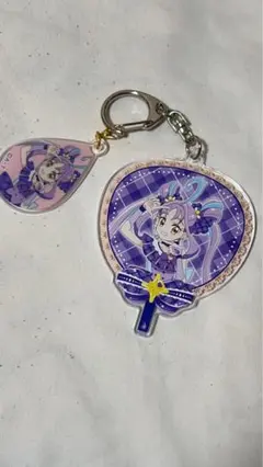 キミとアイドルプリキュア展 キュアキュンキュン うちわ型キーホルダー