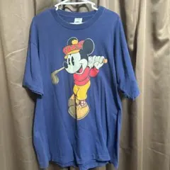 90's MICKEY & CO. ミッキー Tシャツ XL ネイビー