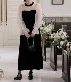 新品 オケージョンドレス ワンピース ベロア フォーマル Mサイズ Lサイズ