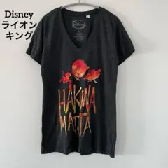 Disneyディズニー【L】ライオンキング Vネック 半袖Tシャツ キャラクター