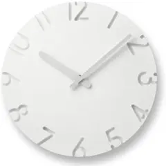 【未使用】レムノス 掛け時計 カーヴド 白 CARVED NTL10-04A