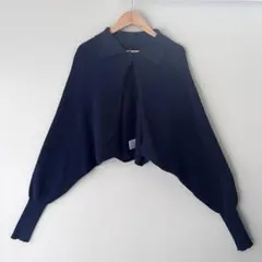 searoomlynn コットンカシミヤボレロ　ネイビー　ドルマン