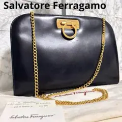✨ 美品 フェラガモ ショルダーバッグ 肩かけ ゴールドチェーン