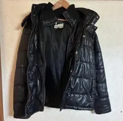 ファー付き　ダウンジャケット　光沢　Y2K お兄系　グランジ　ギャル男　平成　黒