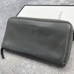 【美品】GUCCI グッチ　長財布　ジッピーウォレット　黒　レザー　ブラック