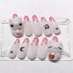 ♥ 地雷 量産型 平成女児 y2k ネイルチップ 現品 血 ♥