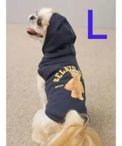 ジェラートピケ「CAT＆DOG」スポーティーベア裏毛プルオーバー　ネイビー(Ｌ)