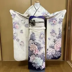 振袖 5点セット 正絹振袖、正絹袋帯、重ね衿、帯揚げ帯締め ⑤