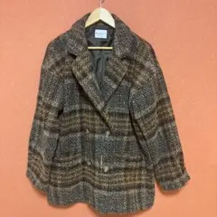 CLASSICAL ELF チェック柄 ダブルブレストコート Lサイズ