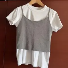 NATURAL BEAUTY BASIC ラメグレー　ニット　ビスチェ