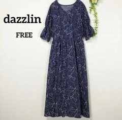 ダズリン フレア ロング ワンピース フリー ベルスリーブ シャーリング