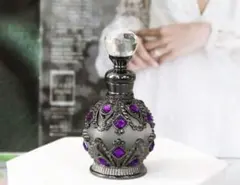 アンティーク 香水瓶 ブラック パープル ハンドメイド
