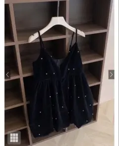 ビジューベロアキャミソールミニワンピース