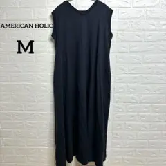 AMERICAN HOLIC ノースリーブ ロングワンピース M ネイビー 紺色
