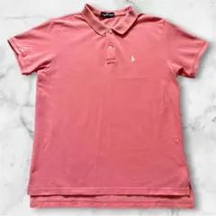 y2k Ralph Lauren ラルフローレン　ポロシャツ半袖　サーモンピンク