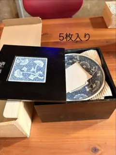 和皿揃 10枚セット 木箱入り 染付 花柄 - メルカリ