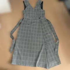 グレー チェック柄 ラップドレス