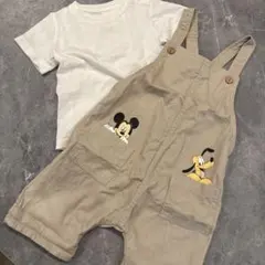 H&M ベビー　オーバーオール　半袖Tシャツ　ディズニー　【80】