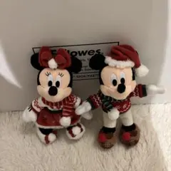 ミッキー ミニー ぬいぐるみバッジ ディズニー クリスマス 2024